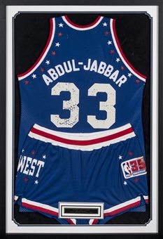 1981 Kareem Abdul-Jabbar Game Used All-Star Game Western Conference Uniform In 28x42 Framed Display (Abdul-Jabbar LOA)
